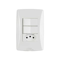 MEC-TRONIC LINHA PETRA BR 2 INTERRUPTORES SIMPLES + TOMADA 2P+T 10A