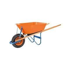 CARRINHO DE MÃO TRAMONTINA COM CAÇAMBA FUNDA PLÁSTICA LARANJA 55L