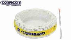 CORDÃO COBRECOM TORCIDO 2X1.50MM² BRANCO ROLO C/100M 