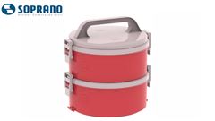 MARMITA TÉRMICA MARMITEX TERMOPRATO TEKCOR 1,5L LANCHE ALMOÇO 1S 1D VERMELHOL - SOPRANO