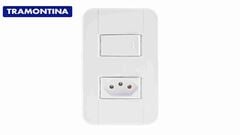 TRAMONTINA LINHA TABLET 1 INTERRUPTOR SIMPLES + TOMADA 2P+T 10A