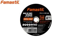 DISCO DE CORTE FAMASTIL METAL E INOX 4.1/2 -115MM X 1,0MM X 22,2MM 