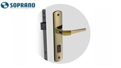 FECHADURA SOPRANO POPLINE MAÇANETA RETA ANTIQUE BRAS EXTERNA