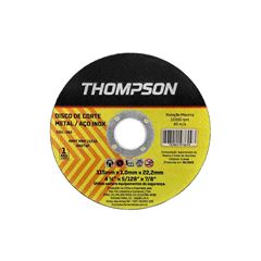 DISCO DE CORTE THOMPSON METAL/INOX 4.1/2 X5/128X7/8 -115MM X 1,0MM X 22,2MM