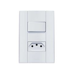 ROMAZI LINHA MARES 1 INTERRUPTOR PARALELO + TOMADA 2P+T 20A
