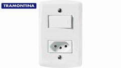 TRAMONTINA LINHA LUX2 1 INTERRUPTOR SIMPLES + TOMADA 2P+T 20A