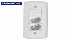 TRAMONTINA LINHA LUX2 1 INTERRUPTOR + 2 TOMADA 2P+T 20A
