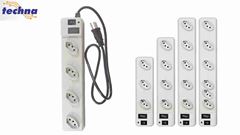 FILTRO DE LINHA TECHNA 2P+T CINZA 6 S.