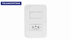 TRAMONTINA LINHA TABLET 1 INTERRUPTOR PARALELO + TOMADA 2P+T 10A