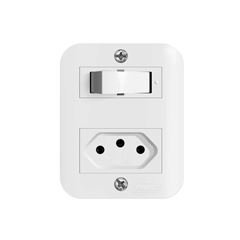 ROMAZI SIST-X SOBREPOR 1 INTERRUPTOR + TOMADA 2P+T 10A