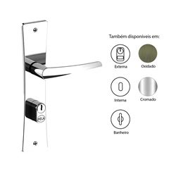 FECHADURA HELA 2009/04 QUENIA CROMADA MAÇANETA RETA EXTERNA 