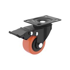 RODÍZIO SOPRANO CINZA COM FREIO  50MM GIRATÓRIO PRETO