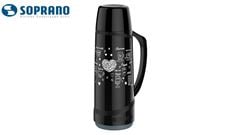GARRAFA TÉRMICA CRISTAL DECORADA 1 LITRO PRETA - SOPRANO