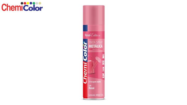 TINTA SPRAY CHEMICOLOR METÁLICA ROSÉ 400ML/235G | Almeida Distribuidor