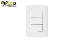 PLUZIE LINHA PLUZI BRANCA 3 INTERRUPTORES PARALELOS 10A