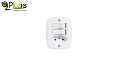 PLUZIE LINHA SOBREPLUS 2 INTERRUPTORES PARALELOS + TOMADA 2P+T 10A
