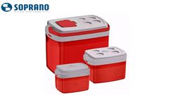 KIT COMBO 3 CAIXA TÉRMICA 32, 12, 5 L VERMELHO COOLER - SOPRANO