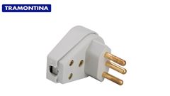PINO TRIANGULAR TRAMONTINA 2P+T 10A/250V CINZA