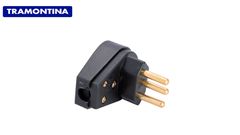 PINO TRIANGULAR TRAMONTINA 2P+T 10A/250V PRETO