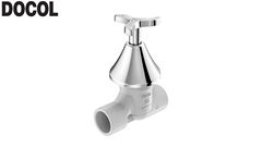 REGISTRO DOCOL PRESSÃO PERTUTTI CERAMICO BASETEC  PVC 25MM 1/2 VOLTA CROMADO