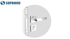 FECHADURA SOPRANO PALIWAY MAÇANETA RETA EXTERNA CROMADO ROSETA QUADRADA