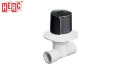 REGISTRO HERC PVC FACILITA 25MM BRANCA COM VOLANTE PRETO COM CANOPLA BRANCA