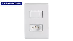 TRAMONTINA LINHA LIZ 1 INTERRUPTOR SIMPLES + 1 TOMADA 2P+T 20A/250V BRANCA