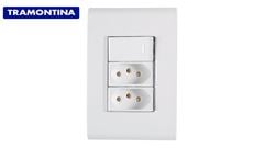 TRAMONTINA LINHA LIZ 1 INTERRUPTOR SIMPLES + 2 TOMADA 2P+T 20A/250V BRANCA