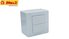 ROMAZI SIST-X SOBREPOR LINHA JERI 2 INTERRUPTORES SIMPLES 10A BRANCA