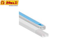 BARRA CANALETA SISTEMA X ROMAZI 20MM X 10MM X 2M BRANCO COM DIVISÃO COM FITA