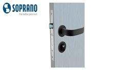 FECHADURA SOPRANO ICARO PRETO FOSCO MAÇANETA RETA EXTERNA ROSETA REDONDA