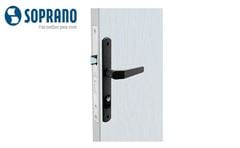 FECHADURA SOPRANO POPLINE PRETO FOSCO MAÇANETA RETA EXTERNA ESP15 (20X53 PY45)