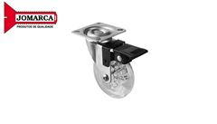 RODÍZIO JOMARCA TRANSPARENTE COM FREIO 50MM
