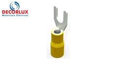 TERMINAL GARFO,M4,PRÉ ISOLADO 4,0-6,0MM 48A AMARELO PACOTE COM 100 PEÇAS DECORLUX