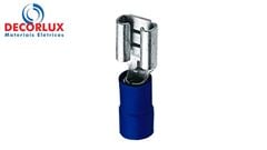 TERMINAL LUVA FÊMEA PRÉ ISOLADO 1,5-2,5MM 15A AZUL PACOTE COM 100 PEÇAS DECORLUX