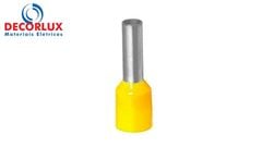 TERMINAL ILHÓS SIMPLES TUBULAR 6,0MM 36A AMARELO PACOTE COM 100 PEÇAS DECORLUX