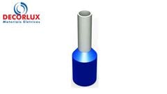 TERMINAL ILHÓS SIMPLES TUBULAR 2,5MM 21A AZUL PACOTE COM 100 PEÇAS DECORLUX