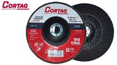 DISCO FLAP CORTAG ÓXIDO DE ALUMÍNIO 7X7/8 -180MM X 22,2 GRÃO 60