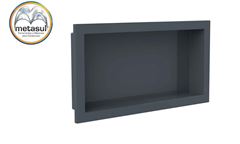 NICHO PARA EMBUTIR NA PAREDE PLÁSTICO METASUL 30 X 60 CM CINZA CHUMBO