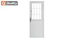 PORTA DE ALUMÍNIO BRANCA QUALITY POSTIGO HOME LADO DIREITO VIDRO CANELADO 80X2.10 