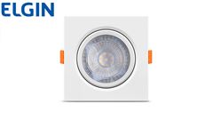 SPOT DE LED EMBUTIR QUADRADO ELGIN ECOSPOT PAR20 7W LUZ QUENTE 3000K 700 LÚMENS BIVOLT