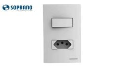 SOPRANO LINHA BRAVA 1 INTERRUPTOR SIMPLES + 1 TOMADA 2P+T 10A 250V