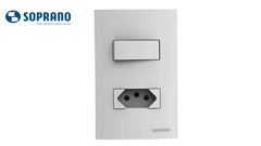 SOPRANO LINHA ÁTRIA 1 INTERRUPTOR SIMPLES 10A + 1 TOMADA 2P+T 20A 250V