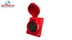 TOMADA INDUSTRIAL EMBUTIR DECORLUX VERMELHO 16A-3P+T,6H,IP44 3800/415V
