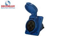 TOMADA INDUSTRIAL EMBUTIR DECORLUX AZUL 32A-3P+T,9H,IP44 220/240V