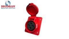 TOMADA INDUSTRIAL EMBUTIR DECORLUX VERMELHO 32A-3P+T,6H,IP44 380/415V
