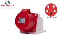 TOMADA INDUSTRIAL SOBREPOR DECORLUX VERMELHO  32A-3P+N+T,6H,IP44 380/415V