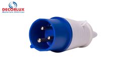 PINO INDUSTRIAL DECORLUX 32A-2P+T,6H,IP44 AZUL 220/240V