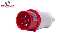PINO INDUSTRIAL DECORLUX 16A-3P+N+T,6H,IP44 VERMELHO 380/415V