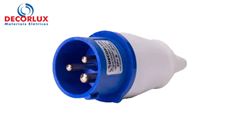 PINO INDUSTRIAL DECORLUX 16A-2P+T,6H,IP44 AZUL 220/240V